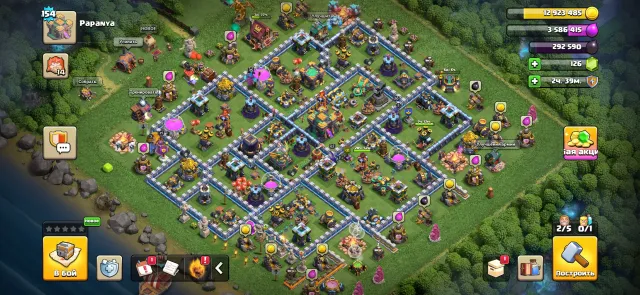 【14 ТХ】🔵154 LVL 【💎126 ГЕМОВ💎】[|59|63|35|21|20|0|]💎 5 СТРОИТЕЛЕЙ💎 ✅, 14 TH Родной Деревни, 8 TH Строителя