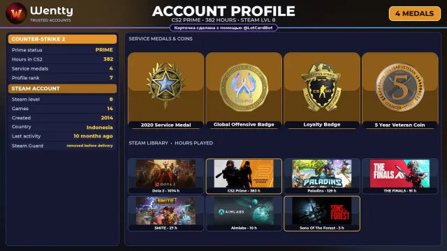 🔥 [CS2 PRIME] +4 RARE MEDALS: SERVICE 2020 · GO — 2014 | +1 GAME | FULL ACCESS #49ULEE, Sale, Inventory empty, Has PRIME