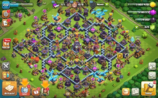 15 TH full | 232 LVL | 79/77/56/62/36 | top equipment | 800 gems, 15 TH Home Village, 10 TH Builder Base