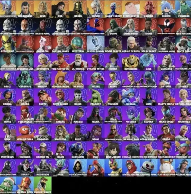 VERY FAT ACCOUNT, HAS MILES MORALES, SPIDER-MAN 2099, PETER GRIFFIN AND OTHER RARE SKINS, Sale, skins 102