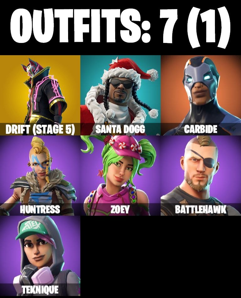 ⚡ ALL PLATFORMS ⚡ Drift ⚡ Orange Justice ⚡ Carbide ⚡ Huntress ⚡ Battlehawk ⚡, Sale, skins 7