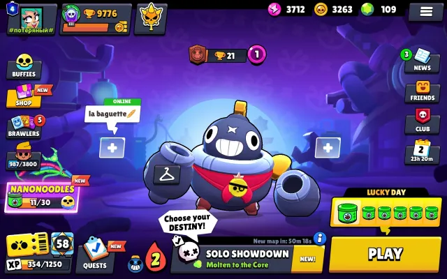 🌹!FAT ACCOUNT!🌹 Kaze+109gems, trophies 10000, brawlers 59, primes 4