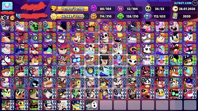 🔥🟥7 SECOND🟥⚔️71K⚔️✅104 FIGHTERS✅🏆52+11 STRENGTH🏆✅, trophies 72000, brawlers 104, primes 51
