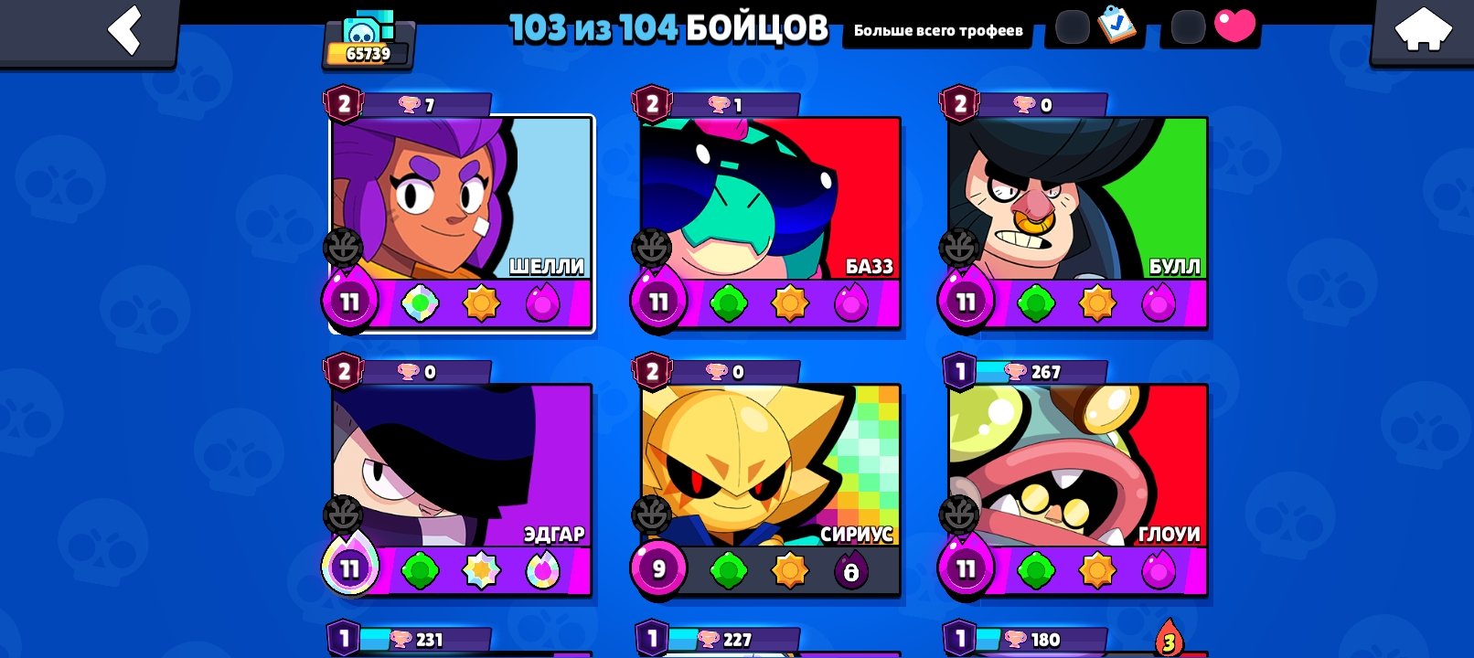 Low price account, trophies 66000, brawlers 104, primes 44
