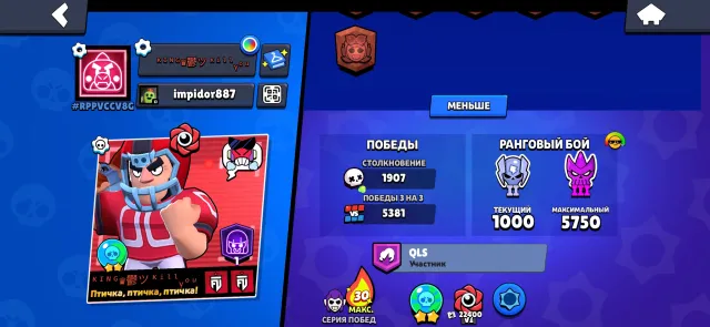 Fat account for the base, recommended for purchase, 42481 trophies, 106 brawlers, 19 primes