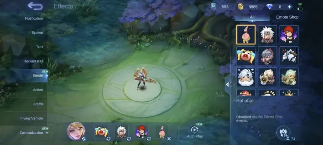 PRIME GRINDJER, AOT MARTIS LEVI, COFFEE KARINA, SANRIO FLORIN, COLLECTOR LING, Sale, Rank: Mythic, Level: 26, Win Rate: 62%, Heroes: 74, Skins: 143