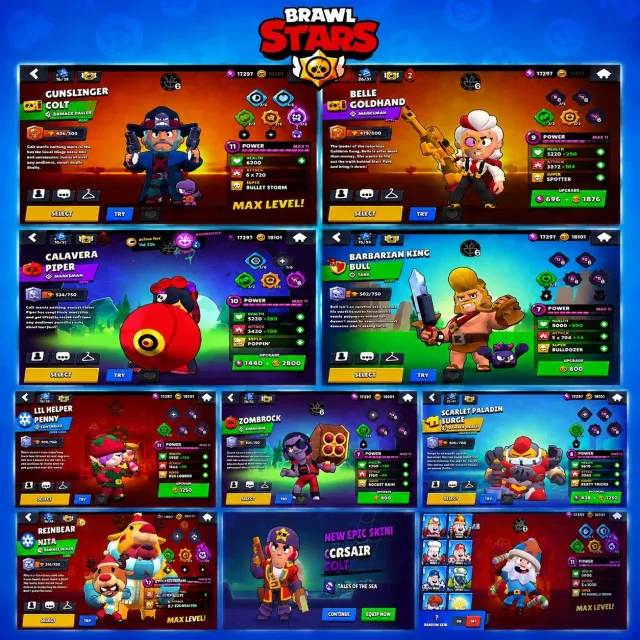 🌲Old account | Belle Goldhand | Colt Gunfighter 🌲, 19000 trophies, 79 brawlers, 1 prime