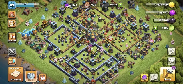 🏰14 TH🏰👑HEROES 72/63/50/43/25👑⭐NICE UPGRADING⭐🔮7 EPIC EQUIPMENT🔮 4000+ gems, 14 TH Родной Деревни, 4 TH Строителя