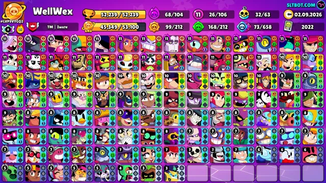 ⚡Auto-Delivery⚡🏆52239🏆⚔️26-11Power⚔️👑World Champion Gus👑🧧Uno Chester🧧🔮Street Racer Brock🔮Read the description, 52239 trophies, 106 brawlers, 25 primes