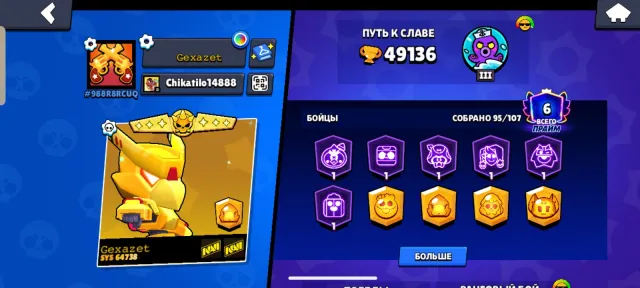 🔥 Top Multiaccount 2 in 1 | 9000 trophies 🟦CR🟥 + 🟨BS⬛ | 49000 trophies, 95 brawlers, 6 primes