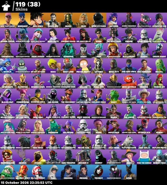 🚀 【FORTNITE】 ✨ OG STW, Take The L, Rose Team Leader, Warpaint ✨ 119 skins | 1071 level | 1550 V-Bucks, Sale, skins 119