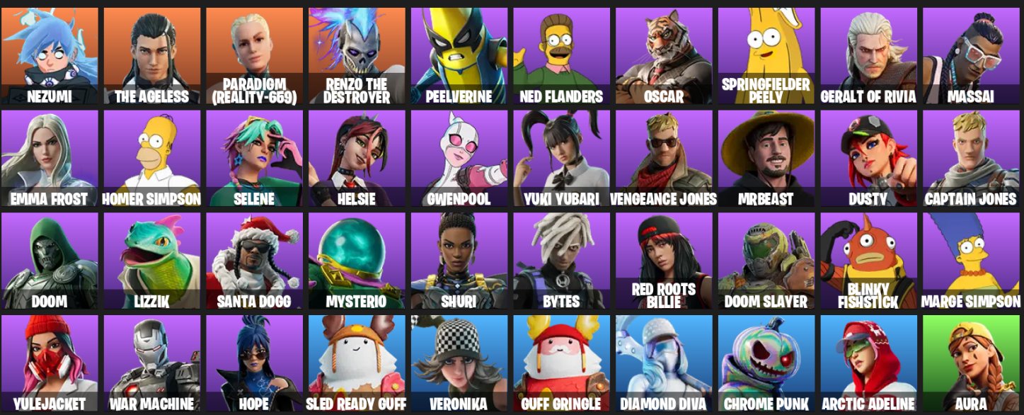 🏴 40 SKINS|60 PICKS | 37 DANCES | 46 HANG GLIDERS🏴, Sale, skins 40