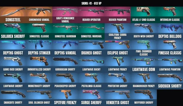 Platinum 1 💠 41 skins 💠 1 KNIFE💠Singing Steel💠Vandal "Beginning of Times"💠Vandal "Revenge of the Earth"💠Defector, Sale, Platinum 1, Agents: 23, Skins: 41