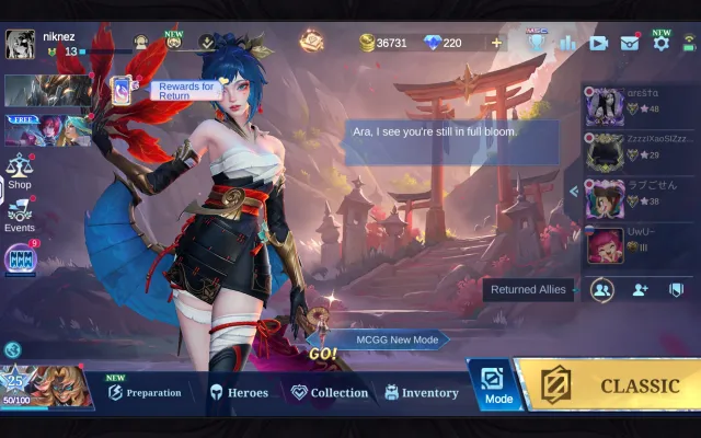Personal booster account |🌞 50+ stars 🌞| 74%+ win rate, Sale, Rank: Mythic, Level: 1, Winrate: 74%, Heroes: 34, Skins: 32