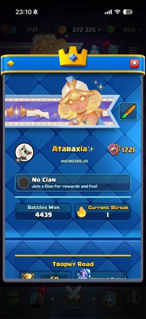 🌕🌕🌕 FAT ACCOUNT 74 LVL 1787 LVL COLLECTION ABS #3141 120 EMOJIS(+CRYING GOBLIN, PIG, Take L)+BP 🌕🌕🌕, 99 arena, 74 level, 14000 trophies, 121 cards, No