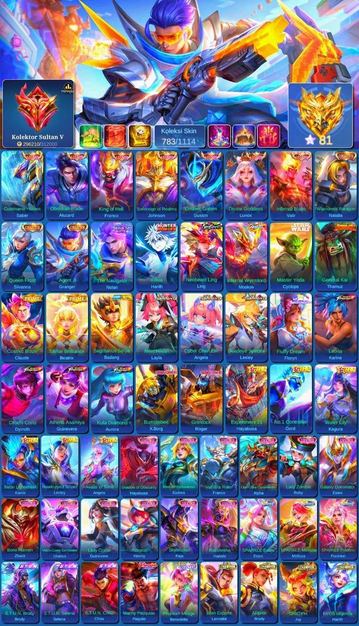 🔥800 SKINS🔥👑7 LEG👑♦️ NEO LING-HXH HARIT-SW CYCLOP♦️⭐️ALLSTAR MOSCOW⭐️🔴 ASPI 3🔴, Sale, Rank: Epic, Level: 137, Winrate: 57%, Heroes: 132, Skins: 783