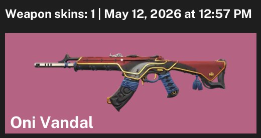 The Vandal oni, Sale, Ranked locked, Agents: 7, Skins: 1