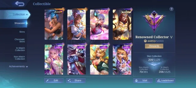 KOF Karina fluffy Floryn EPIC Irthil Lancelot Harley change Uranus Hero 132 emblem Max, Sale, Rank: Mythic, Level: 77, Winrate: 54%, Heroes: 132, Skins: 209