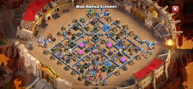 2 HERO MAX | TH18 MAX ID | HERO'S: 95-105-72-80-44 | WAR ARENA SCENERY, 18 TH Main Village