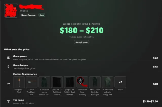 ☯🐶RICH ROBLOX ACCOUNT💕☯ LOTS OF DONATIONS!, Sale, Voice chat: Available
