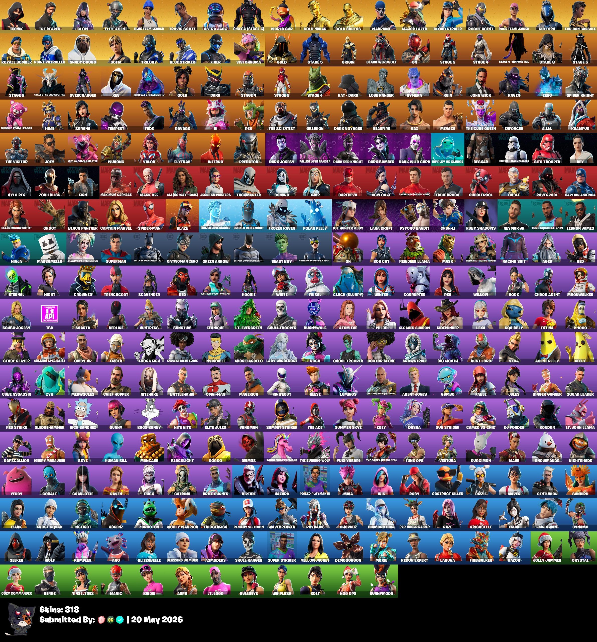 [PC] FA | 316 Skins | IKONIK | Travis Scott | The Reaper | Glow | Minty | Omega (Stage 5) | OG STW, Sale, skins 316