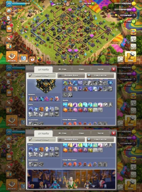 【TH17 | Max / Golden Wall / Defence Max】(N-493) ➤ Heroes (52-100-47-68-45-3) ✦ 211 XP ✦ 8 Epic Gear., 15 TH Родной Деревни