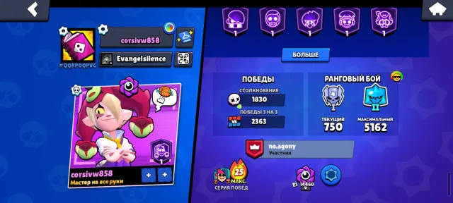 37k/103 BRAWLERS/270+SKINS/11 11TH POWER/LOTS OF EXCLUSIVE SKINS, 37559 trophies, 103 brawlers, 13 primes