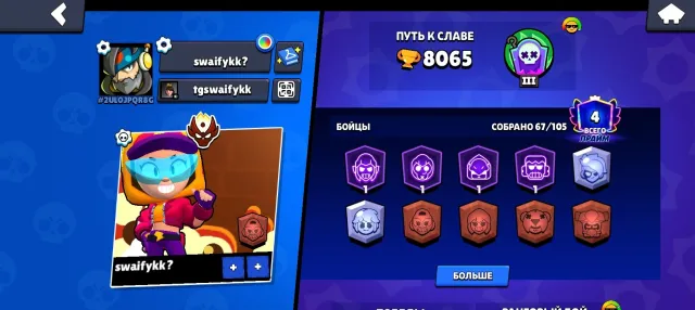 Top account of 26 years with Master and Lowe cups! 👍, trophies 8000, brawlers 67, primes 4