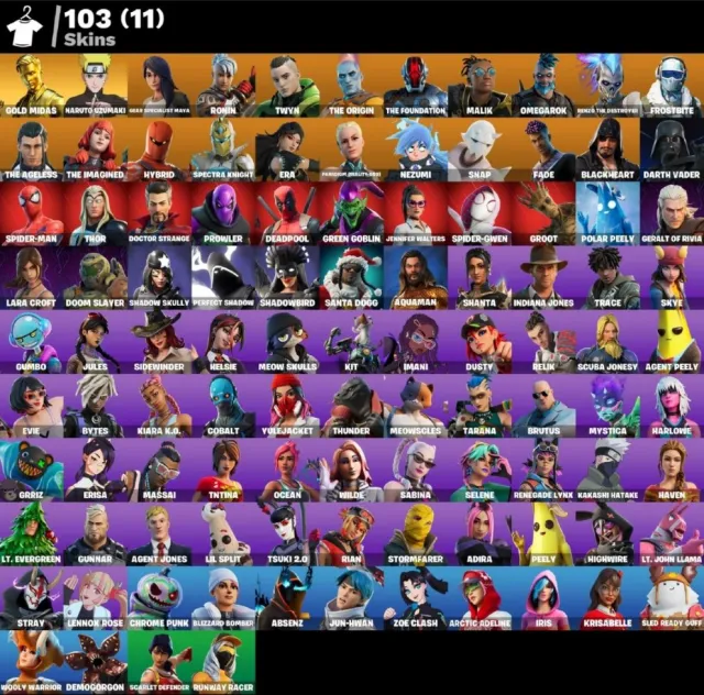 103 skins | Gold Midas | 500 VB, Sale, skins 103