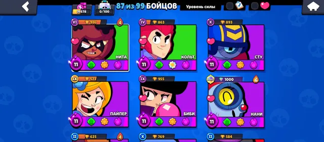 ❄️Full access❄️🌊B-800, Bad Buzz, Surfer Carl🌊, negotiation possible, 36678 trophies, 89 brawlers