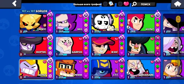 Full access to the account, 78350 trophies, 107 brawlers, 54 primes