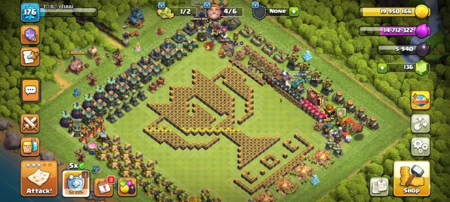 🏆 TH14 FULL MAXED 🏆 HEROES 85-85-60-60-30 🏆 8X EQUIPMENT (ALMOST MAXED) 🏆 14X HERO SKINS AVAILABLE 🏆, 14 TH Main Village