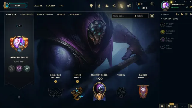 EUNE 84 LVL HONOR LVL 3, Sale, level 84, champions 57, skins 22, Unranked