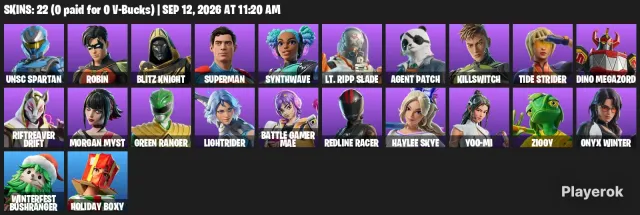 Fortnite account | 23 skins (Battle Mae, Destroyer Ronin) | 33 emotes | full access | instant delivery, Sale, skins 23
