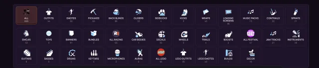 44 Скіни Аккаунт вартість: 29,300 V-Bucks (Поточні V-Bucks в акаунті 2050.), Продаж, скіни 44