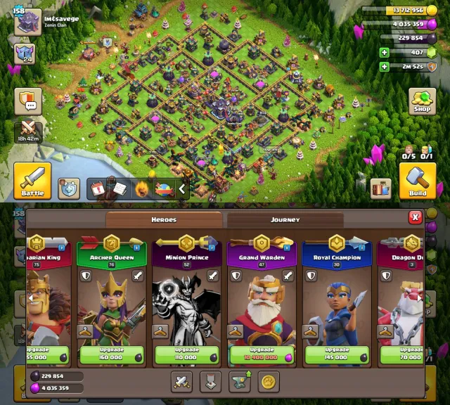 🔥 TH-15 ✦ HIGH-MAX TYPE 💯 👑 75/76/47/30 HEROES ✦ 💜 11× GOOD EPIC 🏆, 15 TH Home Village, 9 TH Builder Base
