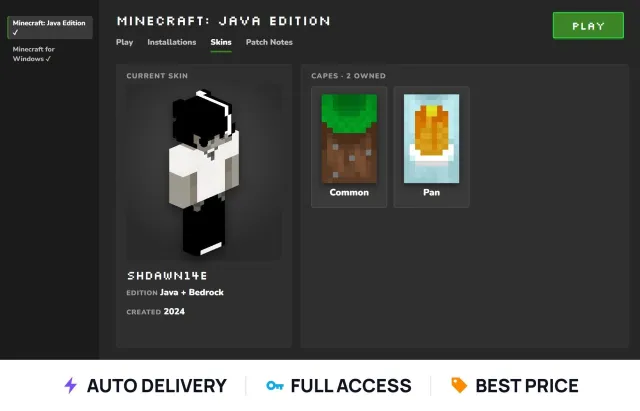 🧊 Java + Bedrock 🧊 since 2024 🧊 Common + Pan 🧊 Full access, Sale, All account data
