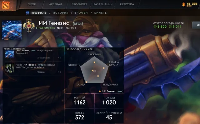 🔥3477MMR 🌀 MAIN POOL 🌀 1162 MATCHES 🔥 TROPHY 41🌀 Molten Monarch 🔥 ARCANA FOR JAGU, Sale, 3477 MMR, 9011 Honesty, 8800 Politeness, 1162 matches, 1257 hours