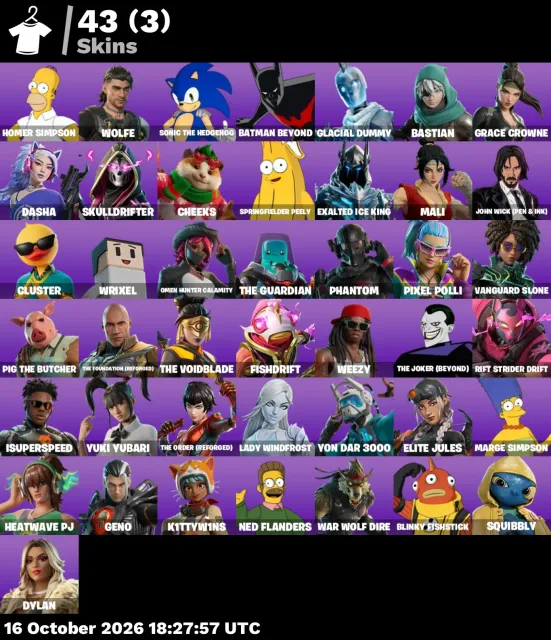 43 skins Homer Simpson Karas-Ronin, Sale, skins 43