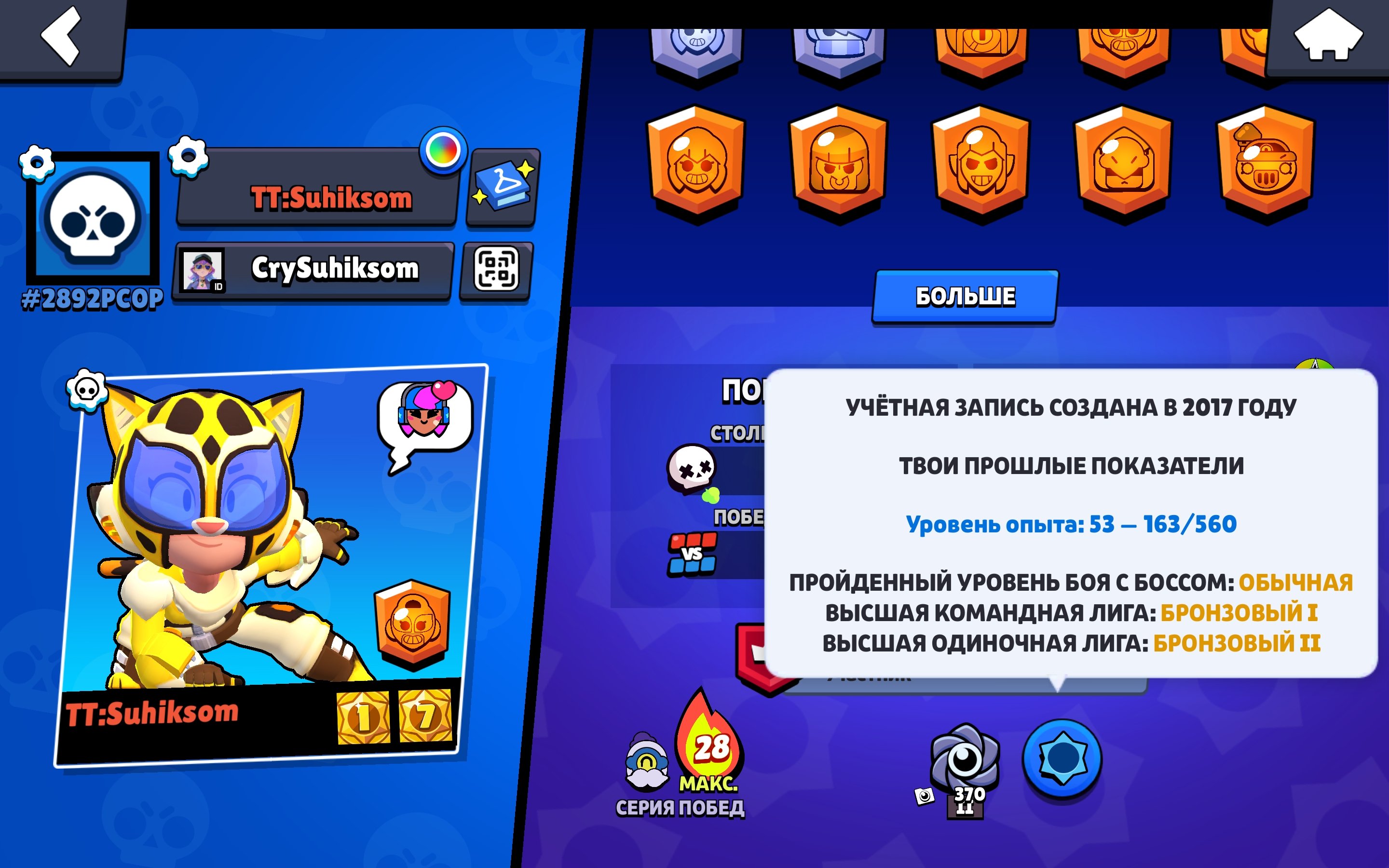😱😱ACCOUNT REGISTRATION YEAR 2017 😱😱, trophies 9118, brawlers 42