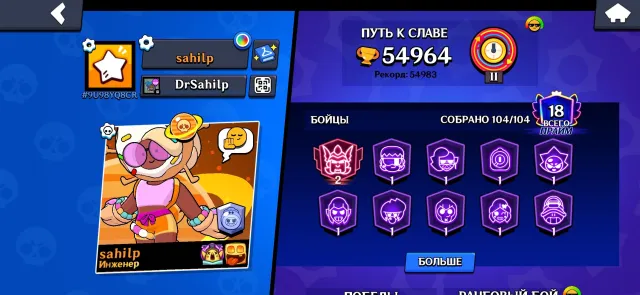 Rank 30 Spray 2 Prime Old Skins Account 2019 Video Review Re-Banding (without additional protection), trophies 55000, brawlers 104, primes 18