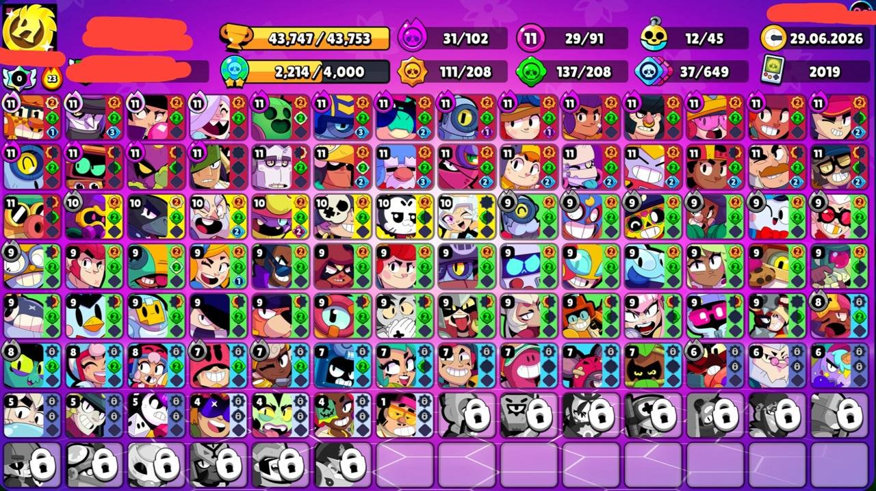 🔥Mecha Dark Crow + other skins🔥⚜️29 - 11⚜️ 🟣31 - Hyper🟣 ♾️2019♾️📥Firstmail📥✔️Instant delivery✔️, trophies 43676, brawlers 91, primes 5