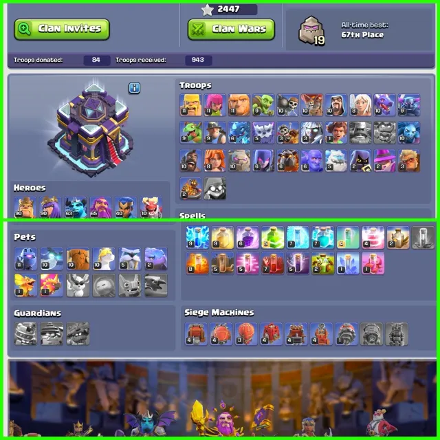 ❖ TH 15 Full Max ❖ Heroes 90-90-62-65-40-10 ❖ 10x Epic Almost Max ❖ 6 Builders, 15 TH Main Village, 10 TH Builder