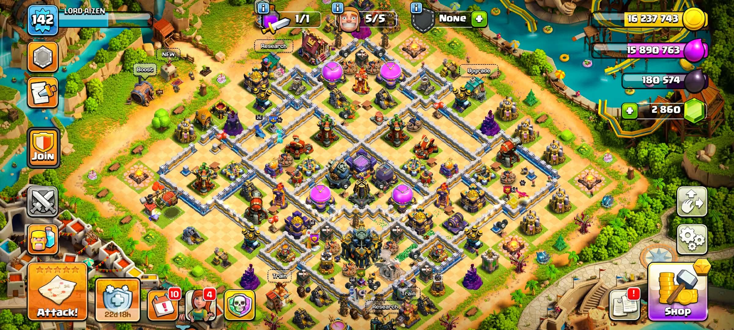 TH 17 👑Dragon Statue✨STRONG LEVEL EVERYTHING👑(BK54,AQ66,MN42,GW38,RC28)🔰2860+ Gems🔰142 XP, 17 TH Main Village, 9 TH Builder