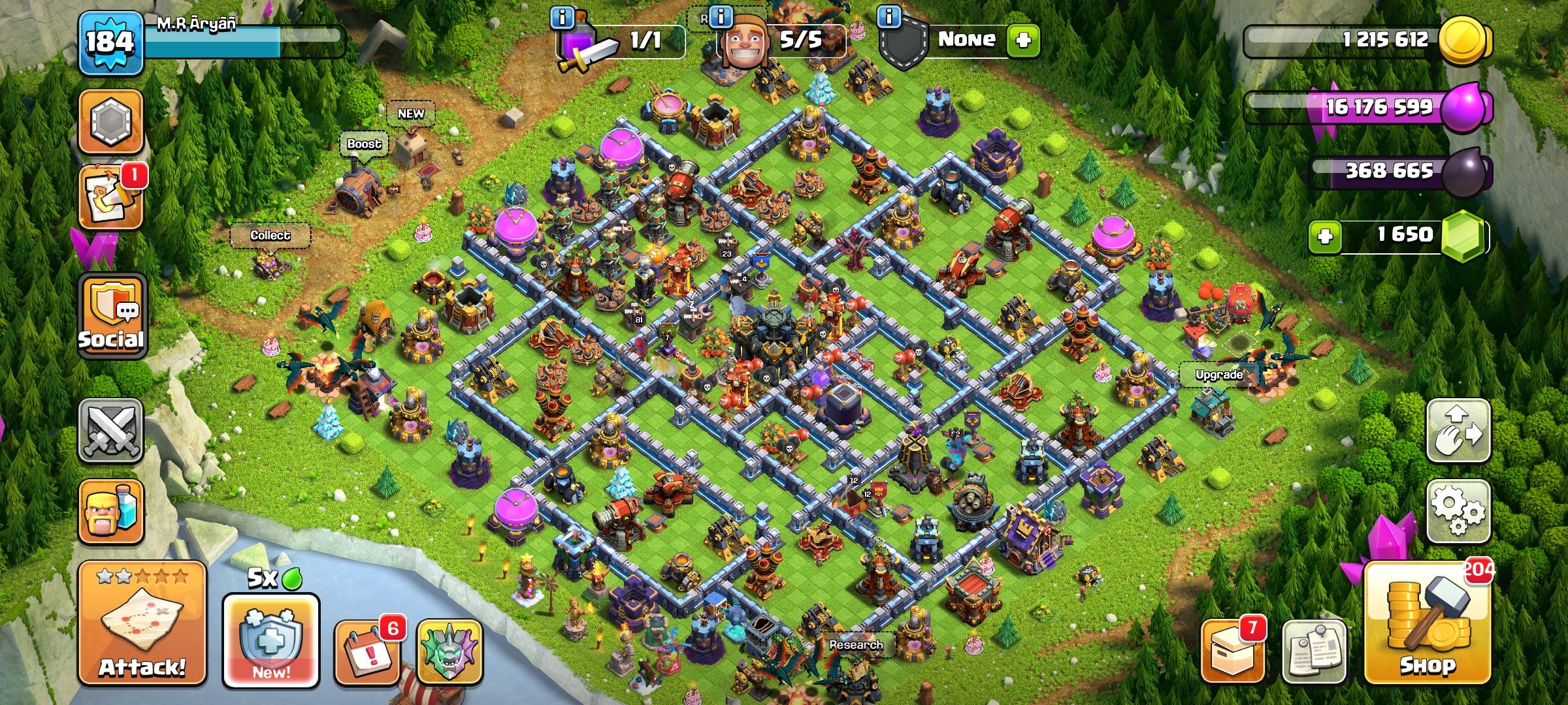 TH 17 Max~Heros-72/81/61/23~Connect to Buyer Mail~10×Hero Skin~All Equipment~Full Magic item, 17 TH Main Village, 7 TH Builder