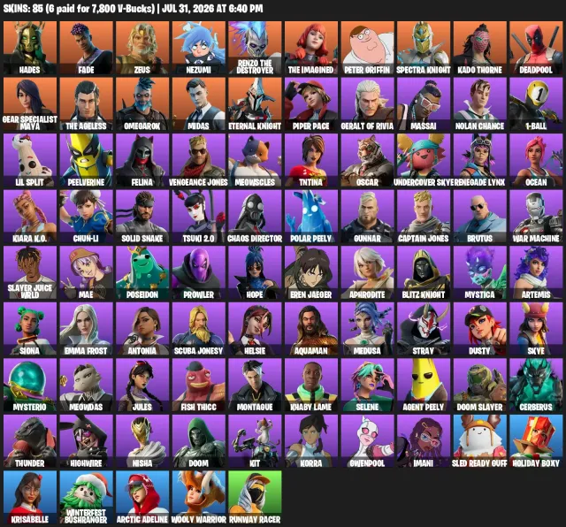 🥰Midas😉Meowscles😘Fade😉AUTO-RELEASE❤️🔥IDEAL FOR A NEWBIE😎FULL ACCESS🥰, Sale, skins 85