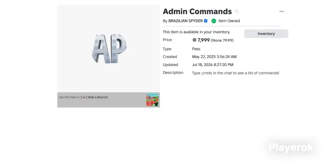 ✅🔴🔥 ADMIN PANEL✨| АДМИН ПАНЕЛЬ⭐️16 РЕБИТХОВ | ДОНАТ СКИН⭐️ Steal a brainrot✅🔴🔥, Продажа, Voice chat: Нет