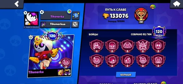 🎃【𝟭𝟯𝟯.𝟬𝟳𝟲】🎃🌕【VIDEO REVIEW】⭐️💚【𝟰𝟵 BP SKINS】💫🔥【ACC FOR PUSH】⚜️✨【CHANGE NICKNAME】, trophies 133076, brawlers 92, primes 120