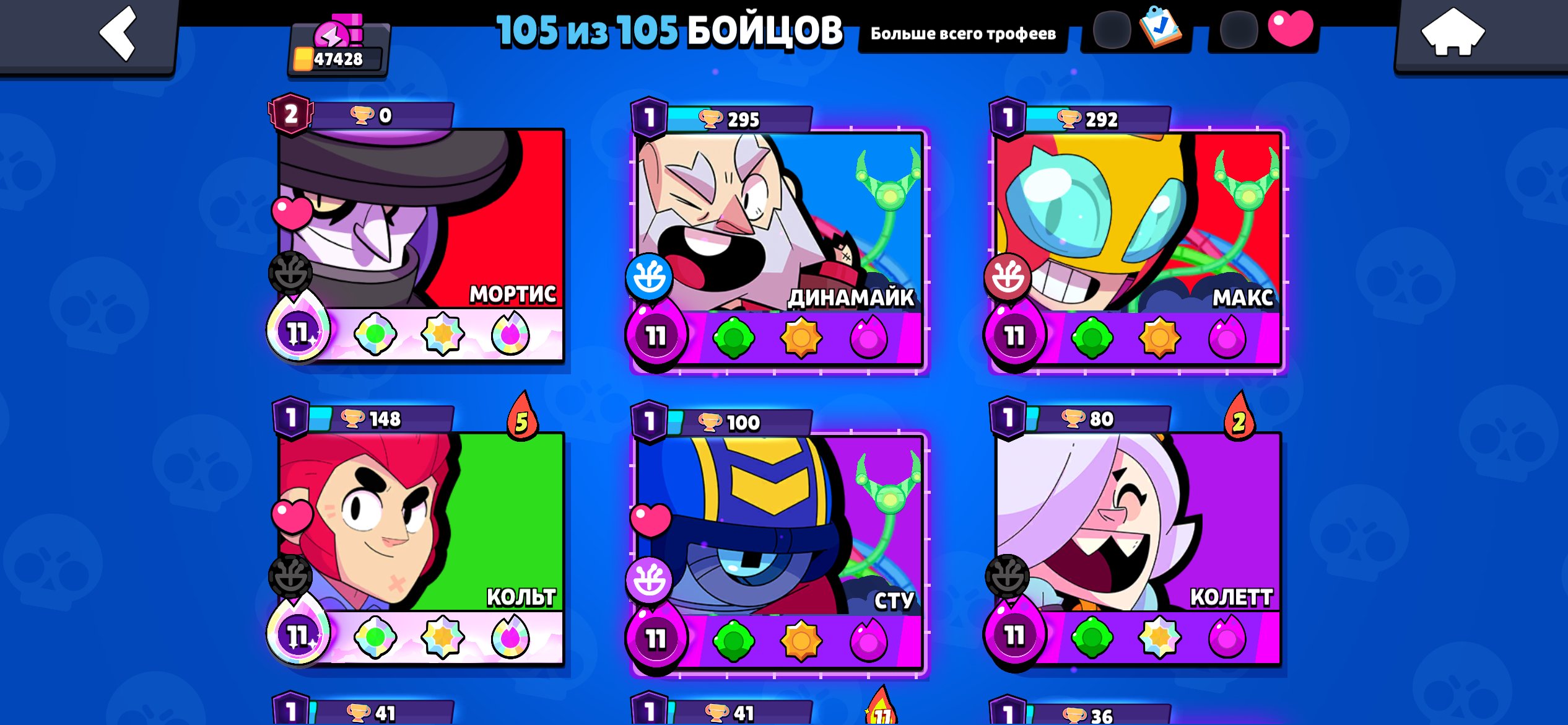 🔥 Brawl Stars Account for Sale 🔥, trophies 47428, brawlers 105, primes 28