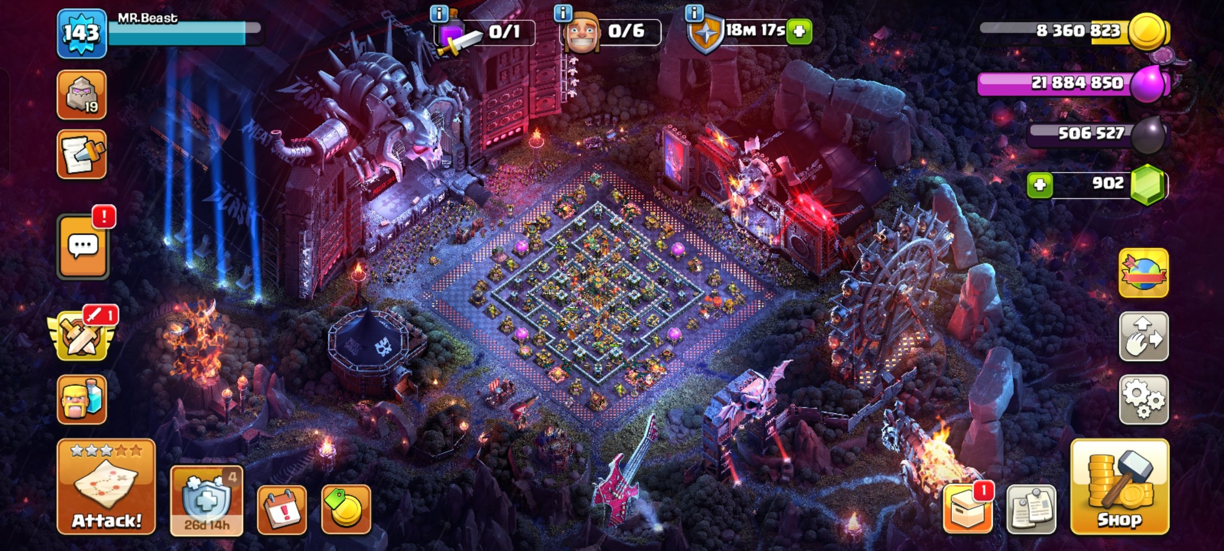 🏆 TH14 🏆 4X PAID SCENERY 🏆 HEROES 66-66-50-45-21 🏆 NC YES, 14 TH Main Village